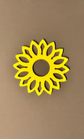 3” neon yellow powder coated flower