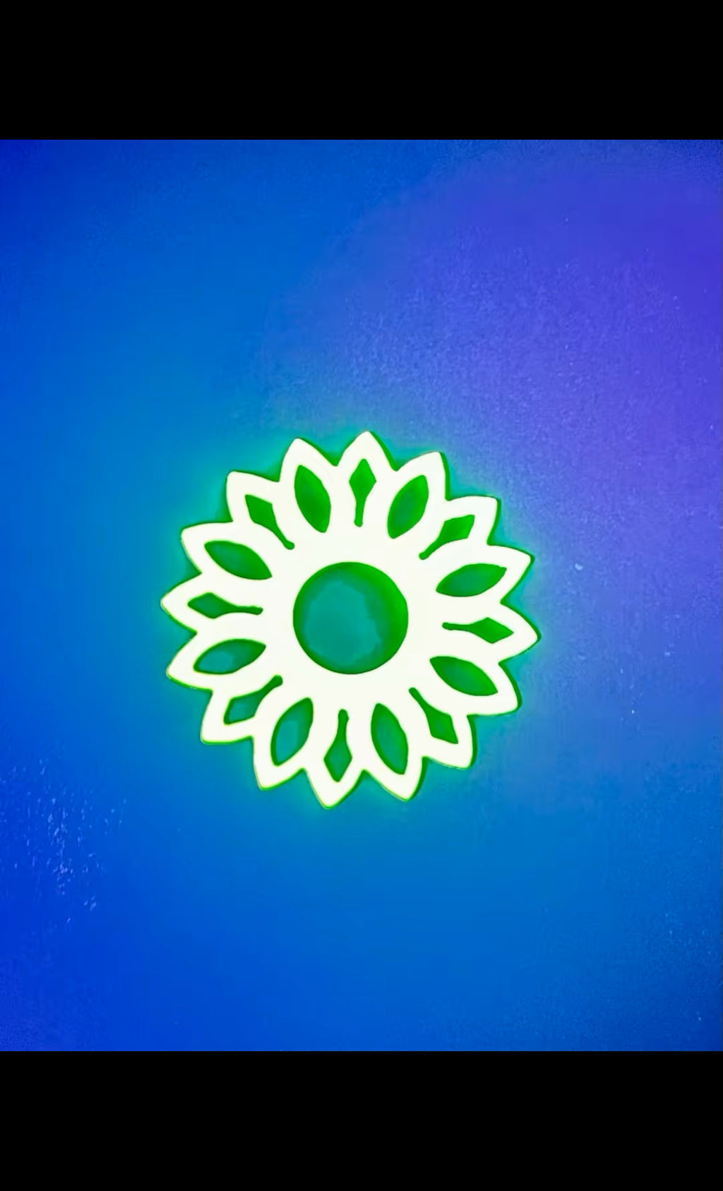 3” neon yellow powder coated flower